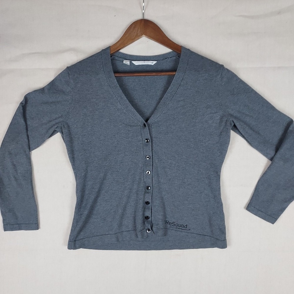 Womens Cutter & Buck Gray Button Front Cardigan Sweater SP Small ReSoundClassic
